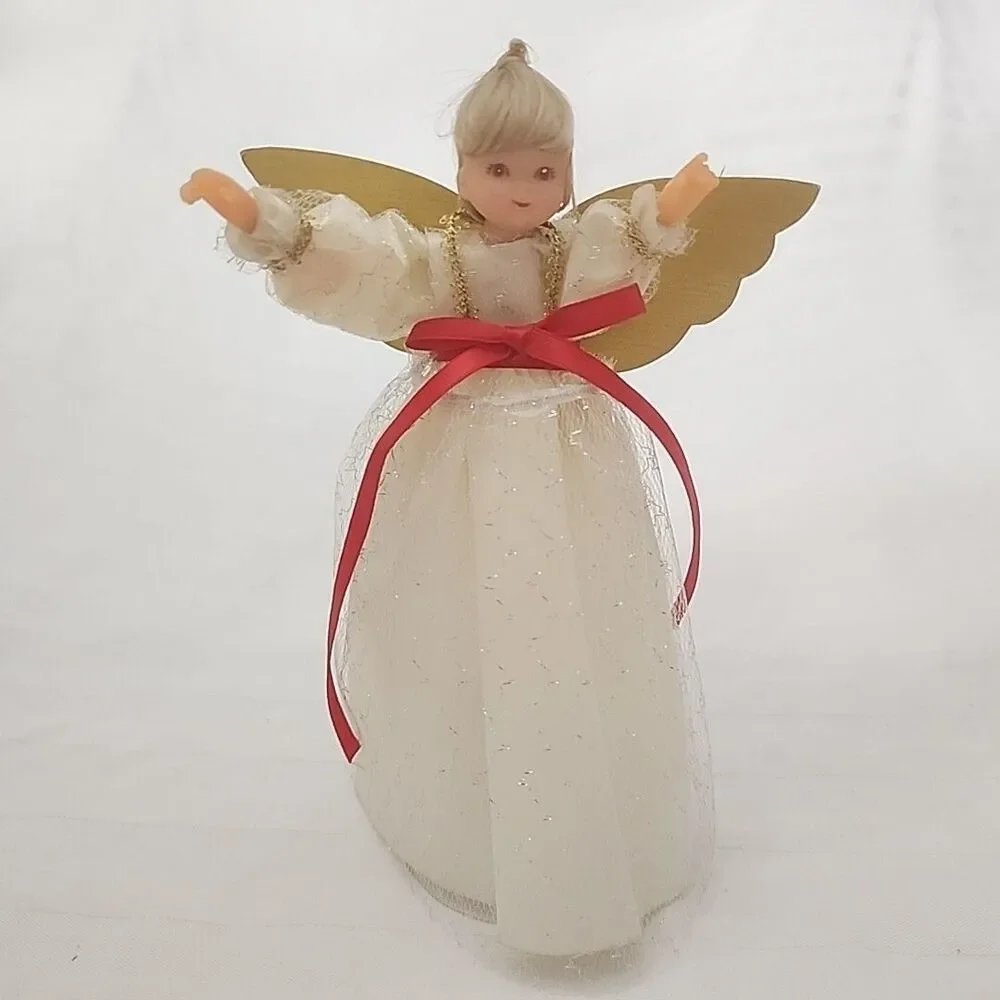 Vintage JOYBRITE  8” Christmas Angel Tree Top Topper Made In Taiwan Great Shape